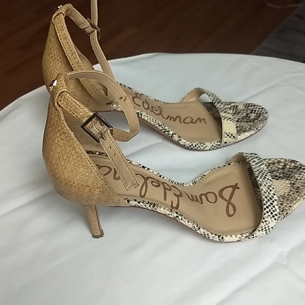 Sam Edelman Snakeskin Strappy Heels Sandals